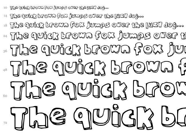 Chunky font waterfall